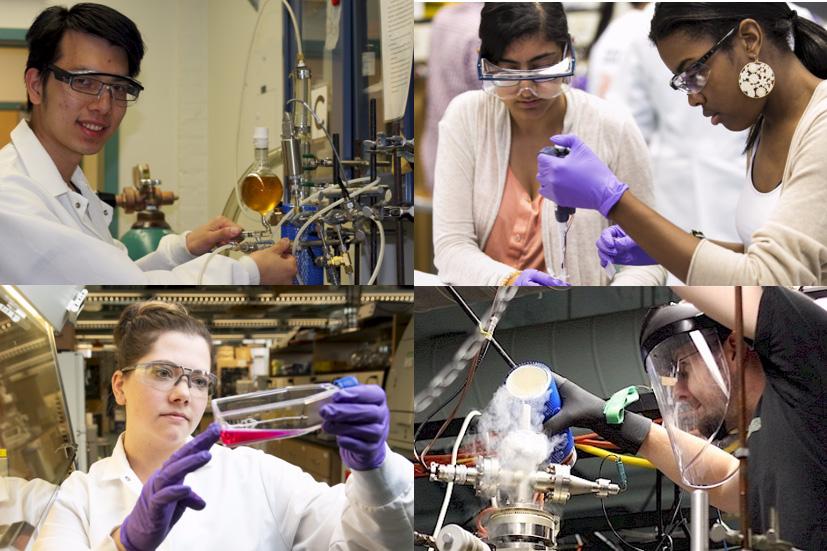Photo collage of students in the Department of Chemistry