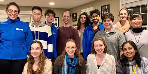 Kritzer Lab members during a 2019 holiday event
