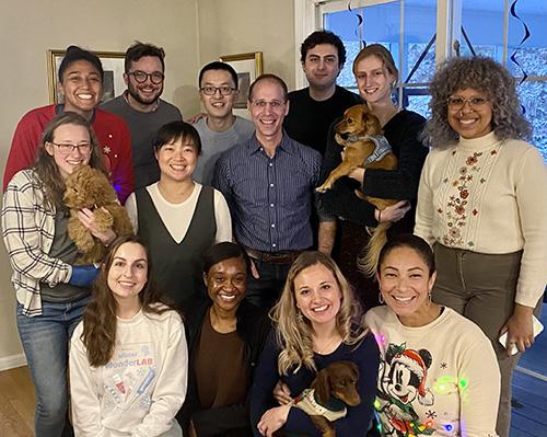 Kritzer Lab members during a 2022 holiday event