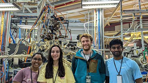 Cole Easton, Vinita Lal, Allison Zupan and Nipun Senevirathna at Brookhaven National Lab